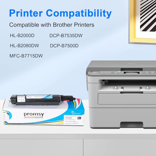 proffisy B021 Toner Cartridge, Easy Refill TN B021 Cartridge Compatible with Brother Printer DCP-B7500D, DCP-B7535DW, HL-B2000D, HL-B2080DW, MFC-B7715DW -Pack of 1 - Image 3