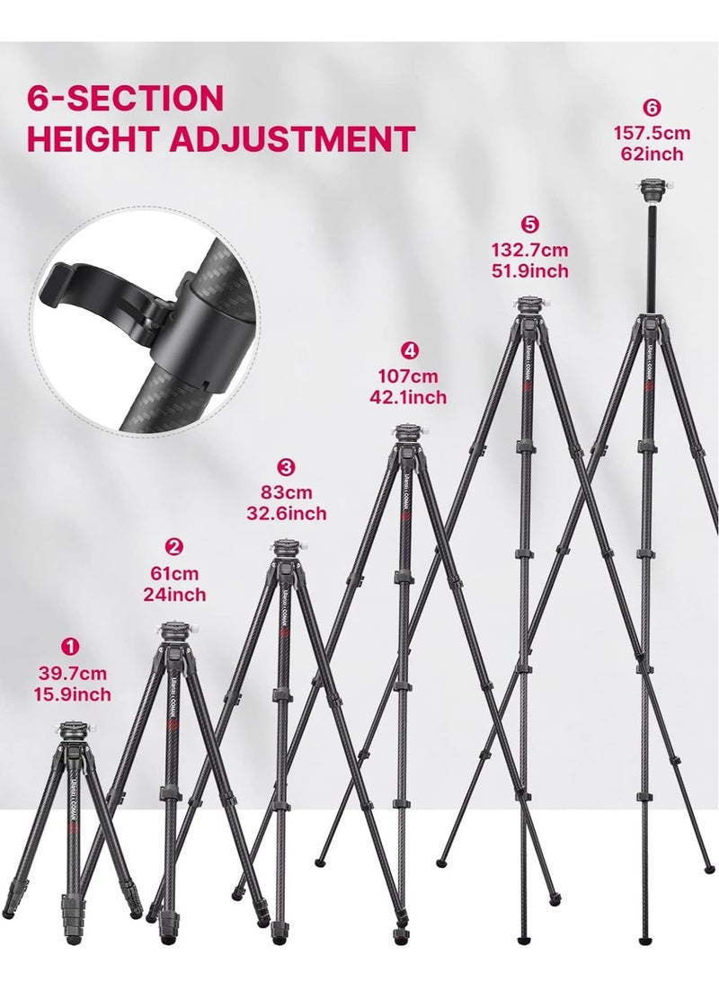 Ulanzi Zero-Y Carbon Fiber Lightweight Travel Tripod | Panoramic Tripod Head | Storage Length 42cm | Adjustable Height 15.3-156cm | Payload 10Kg | Ulanzi Zero Y | 1.1Kg - Image 3