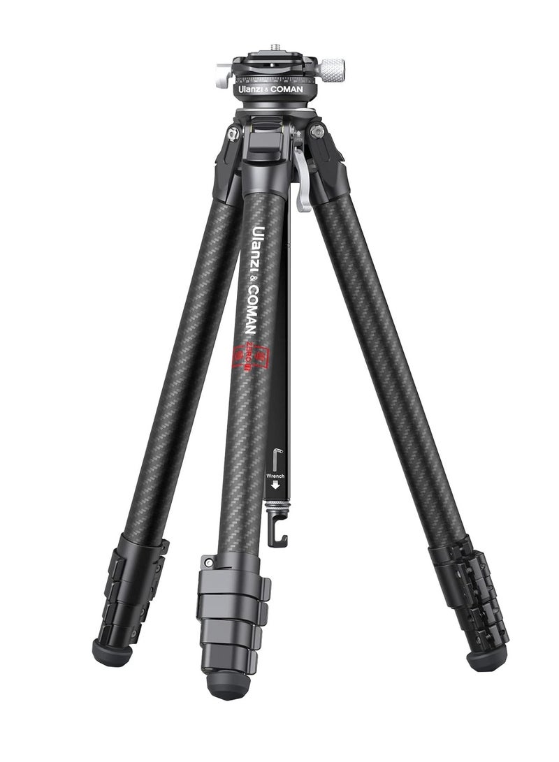 Ulanzi Zero-Y Carbon Fiber Lightweight Travel Tripod | Panoramic Tripod Head | Storage Length 42cm | Adjustable Height 15.3-156cm | Payload 10Kg | Ulanzi Zero Y | 1.1Kg - Image 1