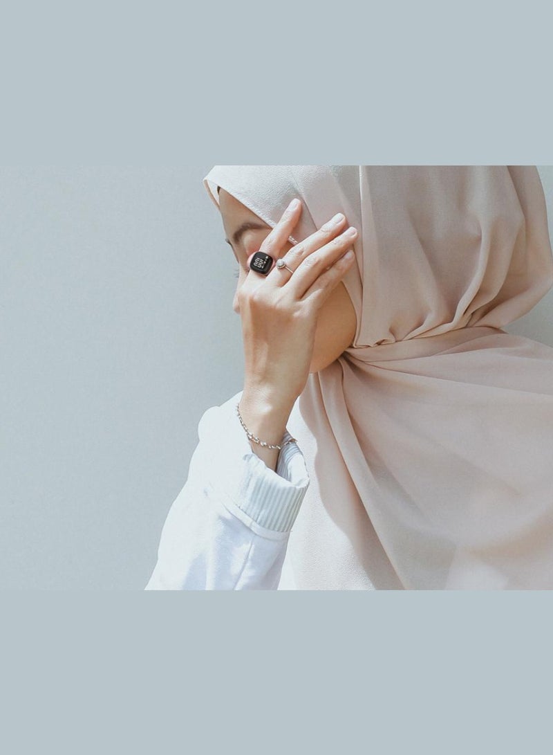 إيكيبلا حلقة تسبيح ذكر ذكية شاشة واسعة 1.5 سم بطارية احتياطية قوية تصل إلى 7 أيام شاشة OLED عرض نور الذكي الدائري يعمل تطبيق التسبيح عداد الصلاة تقنية تذكير الصلاة بلاستيك 22 مم حلقة وردية - Image 4