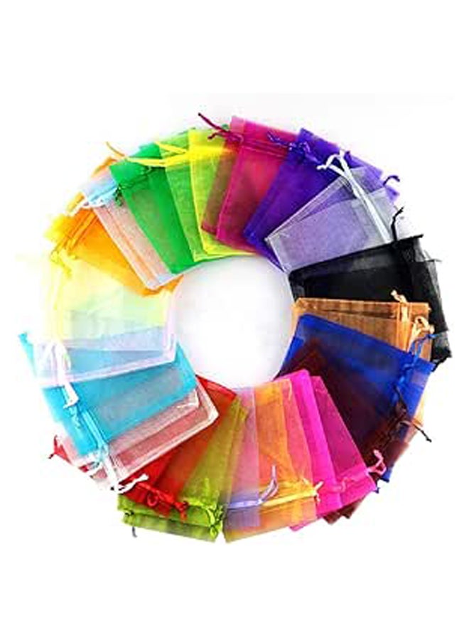 100PCS 5X7 inch Sheer Organza Bag with Drawstring for Wedding Party Favor Fouch Jewelry Gift Bags (Mix 5X7) - Image 1