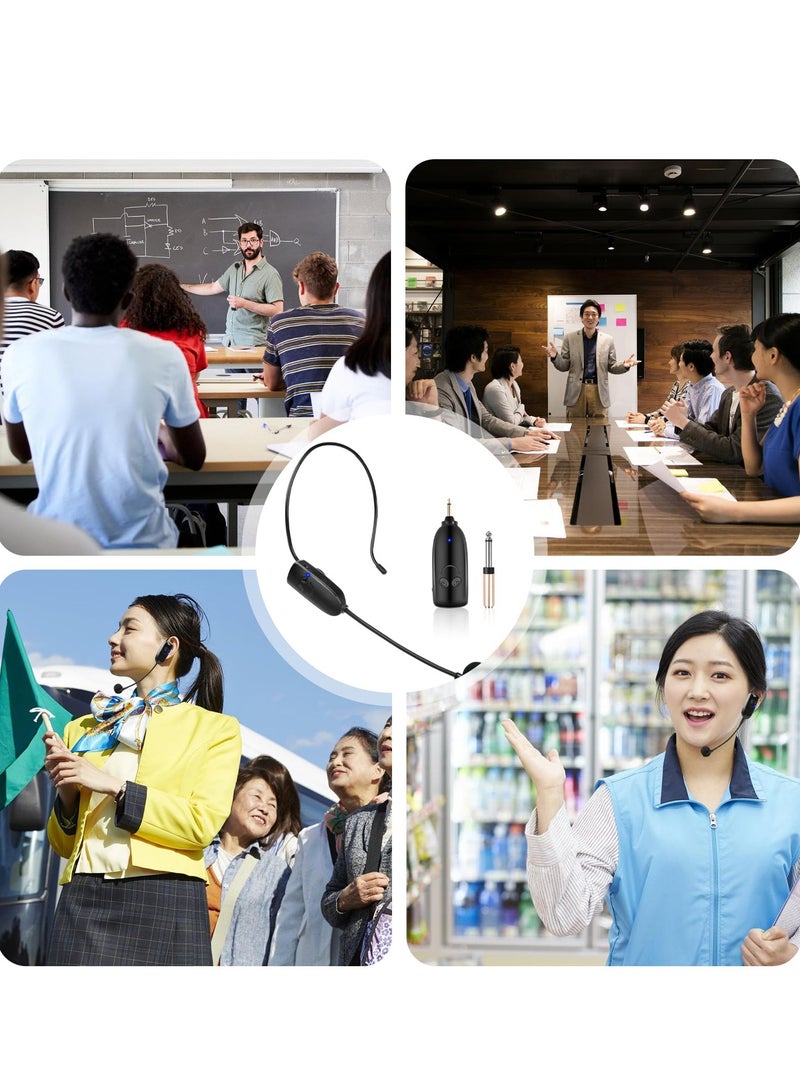 2-in-1 UHF Wireless Microphone Headset: 2.4G Dual-Mode Handheld and Headset Mic, 50m Range, Compatible with Voice Amplifiers and Speakers, Perfect for Teachers and Presenters. - Image 3