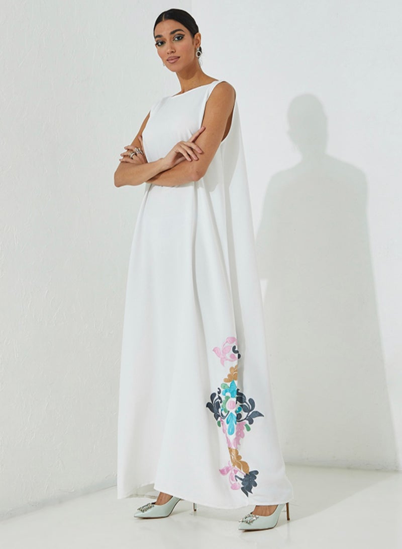 Rosette Abaya motifs abaya  - Image 3