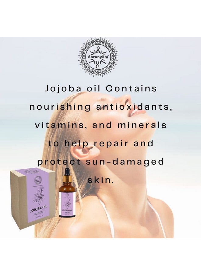 Aaranyam "Jojoba Oil - Sun Damage Repair Makeup Remover: Gently removes makeup while repairing and nourishing sun-damaged skin, 100% natural, safe for all skin types." - Image 3