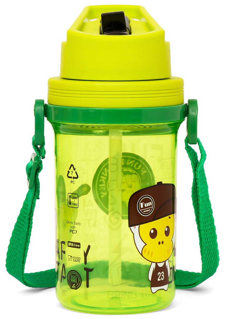 Eazy Kids زجاجة ماء للأطفال 500 مل مع قشة - أخضر - Image 2