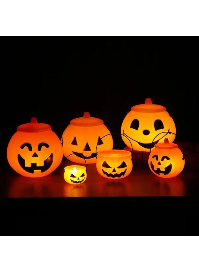 Large Pumpkin Bucket Plastic Jack O Lantern Candy Jar With Lid For Halloween - Image 5