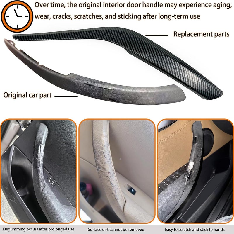 CHUANGHUI Car Door Handle for BMW X1 E84 2010-2015 28i 35i Interior Door Handles Replace Cover Car Door Handle Accessories (Carbon Fiber Color) All consumer tier purchase options - Image 3