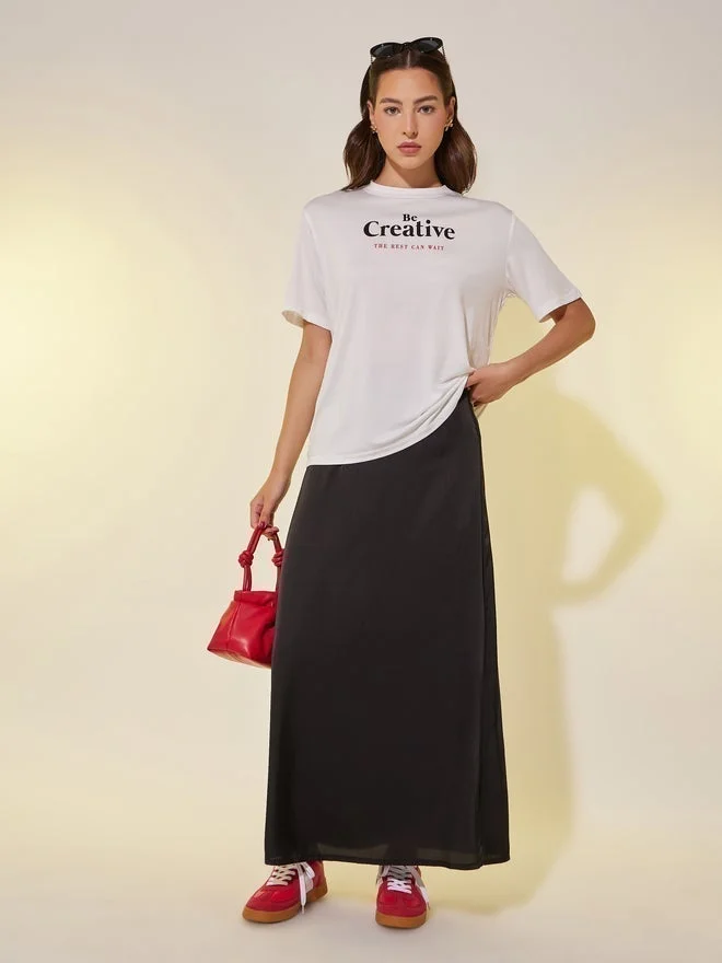 Take Two Take Two Slogan Print Round Neck T-Shirt