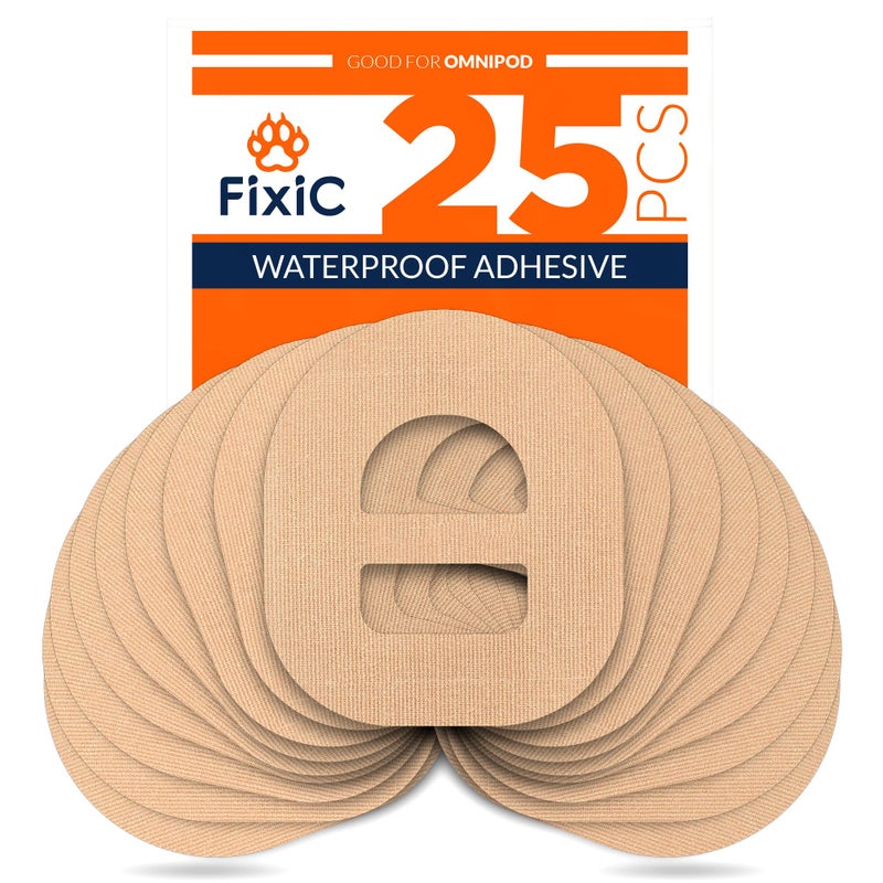 Fixic 25 Pack Adhesive Patches Perfect for Omnipod The Best Waterproof Adhesive Covers for Omnipod Sensors PreCut Back Paper Long Fixation for Your Sensor