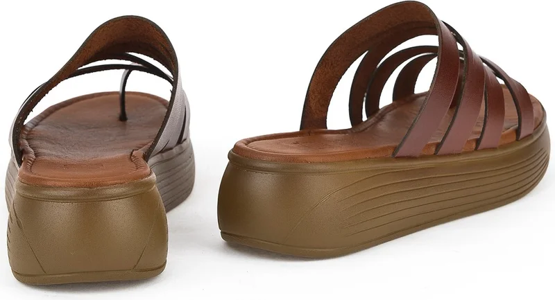 زيا Women's Leather Slippers 1311010 539 Brown