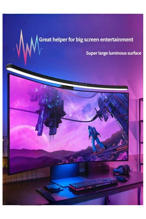 Monitor Screen LED Light Eye Protection PC Monitor LED Bar Space Saving Desk Lamp with Auto Dimming for Home/Office/Study/Game (Curved Screen)