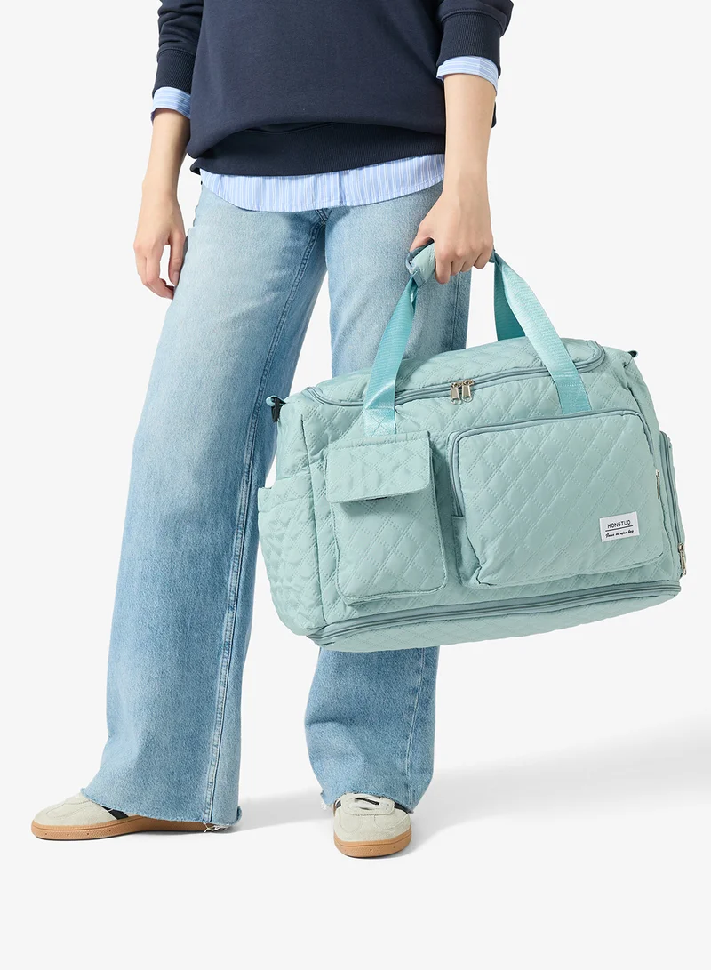 Ginger Blue Multi-use Quilted Travel Duffel Bag for Women | Best Price UAE