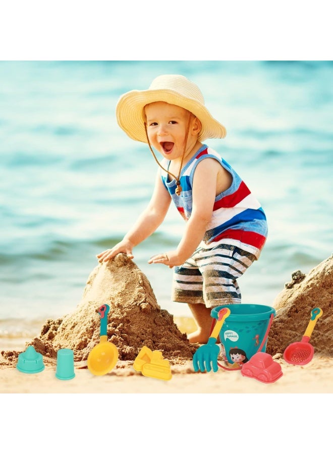 18 PCS Beach Toys Set for Kids, Sand Toys with Buckets, Watering Cans, Shovels, Rakes, Castle, Digger, Car Molds and Reusable Mesh Bag, Outdoor Fun Sand Tools for Toddler Children Boys Girls - Image 2