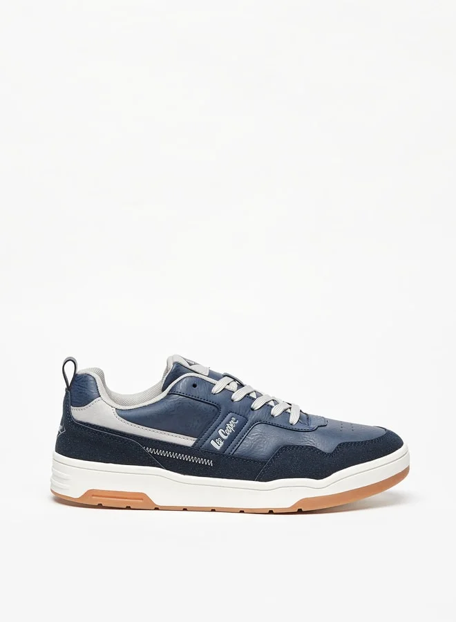 Lee Cooper Men's Logo Detail Low Ankle Sneakers with Lace-Up Closure
