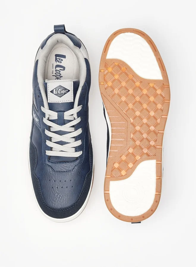 Lee Cooper Men's Logo Detail Low Ankle Sneakers with Lace-Up Closure