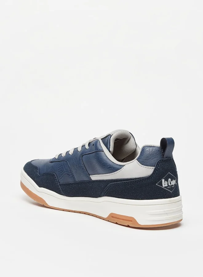 Lee Cooper Men's Logo Detail Low Ankle Sneakers with Lace-Up Closure