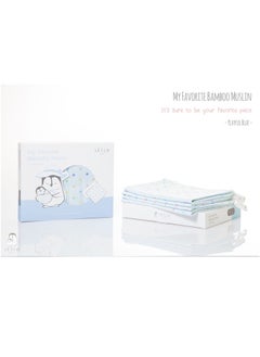 Iflin Baby My Favorite Bamboo Muslin 30"x30" (4 Pcs.) - Playful Blue  - Image 1
