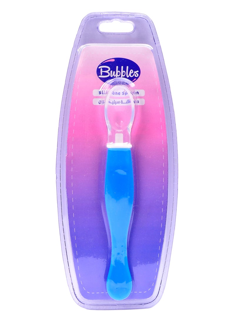 Bubbles Bubbles Silicone Spoon for Kids-Blue  - Image 1