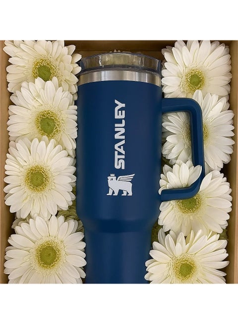 Stanley Original Flowstat Quencher H2.0 Vacuum Insulated Mug, Sealed 304, Stainless Steel with Lid and Straw for Water or Iced Tea and Coffee Juice, Keeps Water Hot for 6 Hours, Cold for 12 Hours, and Ice for 16 Hours, 1.18 Liter
