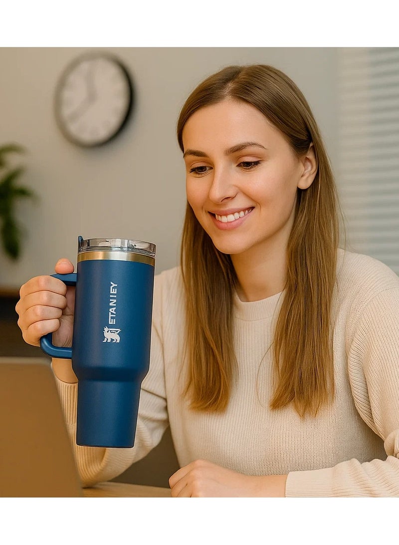 Stanley Original Flowstat Quencher H2.0 Vacuum Insulated Mug, Sealed 304, Stainless Steel with Lid and Straw for Water or Iced Tea and Coffee Juice, Keeps Water Hot for 6 Hours, Cold for 12 Hours, and Ice for 16 Hours, 1.18 Liter - Image 3