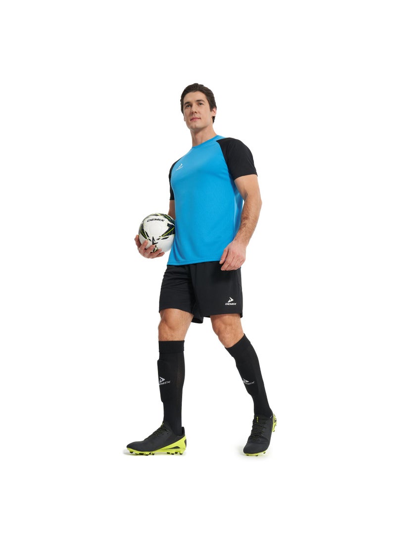 Demix Men’s Soccer Shorts - Demix Playmaker Tr Sho Black Lightweight & Breathable Sports Shorts with Moisture-Wicking Fabric & Adjustable Fit - Image 4