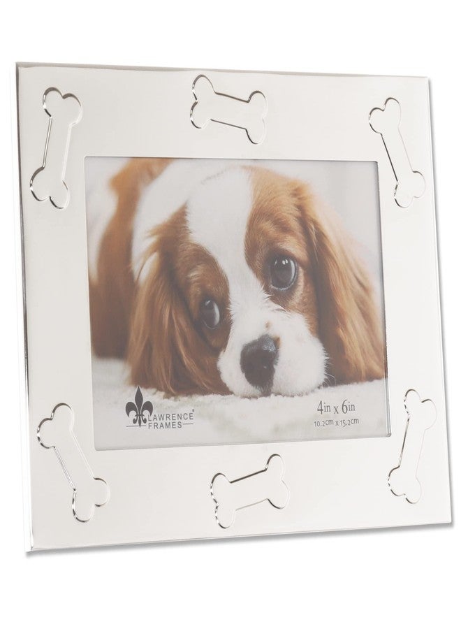 Lawrence Frames 4x6 Silver Metal Dog Picture Frame - Dog Bone Design - Image 3