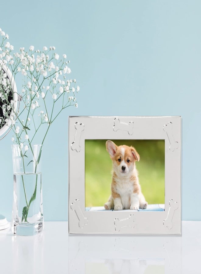 Lawrence Frames 4x6 Silver Metal Dog Picture Frame - Dog Bone Design - Image 4