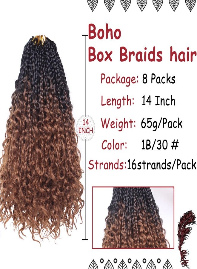 Beverlee Boho 8 Pack Goddess Box Braids 14 Inch Bohemian Crochet Hair with Curly Ends Pre-looped Synthetic for Black Women - Image 2