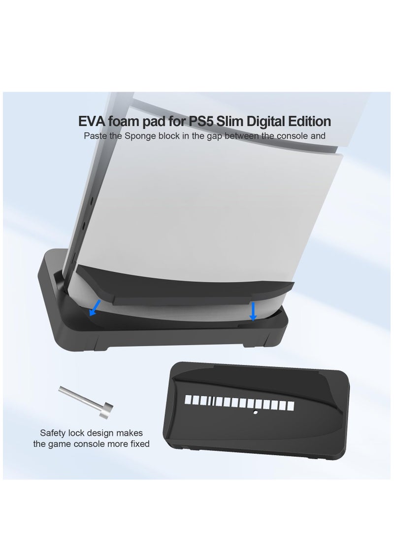 Generic - PS5 Slim Stand Vertical 2-in-1 Horizontal Vertical Stand for PS5 Slim Disc & Digital Edition Console & PS 5 VR 2 Devices Hard ABS Base Stand Holder for PS5 Slim Console (Black) - Image 1