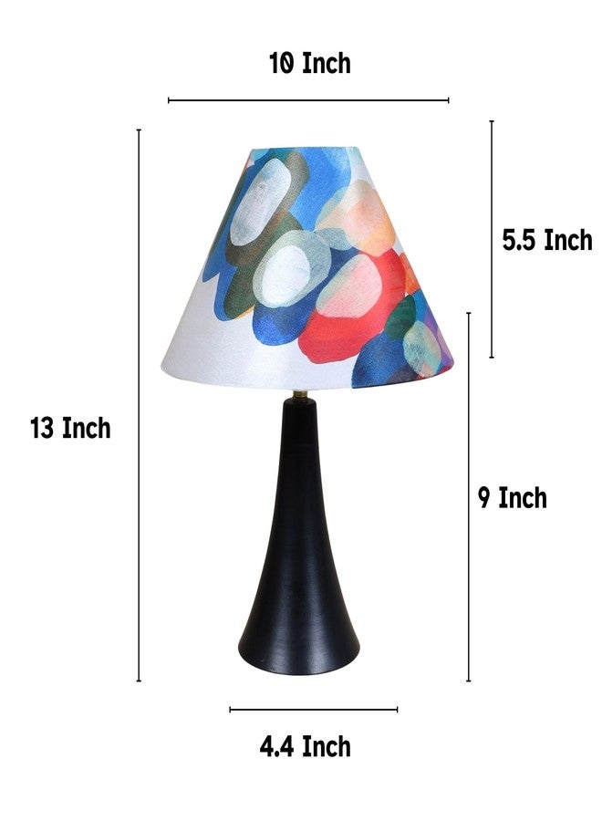 tu casa Decorative Table Lamp for Bedroom & Living Room | Black Metal Base with Abstract Fabric Shade | Warm Light Bedside Night Lamp for Home Décor & Gifting - Image 3