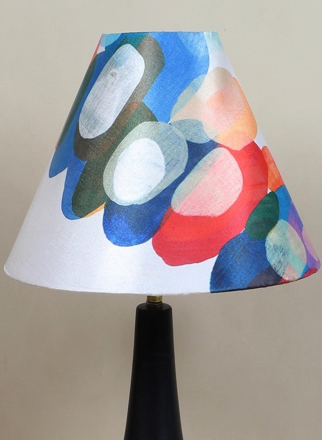 tu casa Decorative Table Lamp for Bedroom & Living Room | Black Metal Base with Abstract Fabric Shade | Warm Light Bedside Night Lamp for Home Décor & Gifting - Image 4