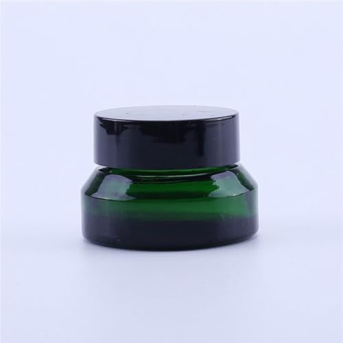 Quupy 2PCS 15ml 0.5 OZ Empty Refillable Matt Green Frosted Glass Cosmetic Jar Containers With Inner Liner Luxury Cosmetic Sample Pot BB CC Cream DIY Beauty Tools Accessories Portable Make Up Travel Bottles - Image 3