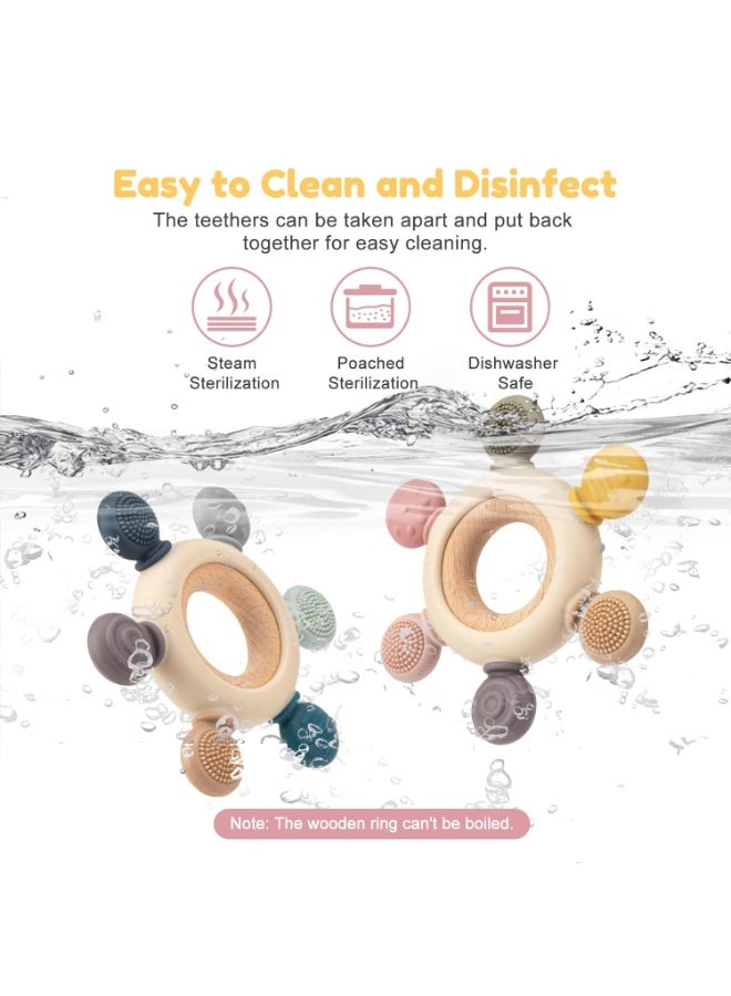 Bukela Baby Teething Toys for 0-6 6-12 Months, BPA Free Baby Teether Sensory Toys for Babies 0 3 6 9 12 18 Months, Newborn Infant Toys Gifts for 1 One Year Old Baby Boys Girls - Image 4