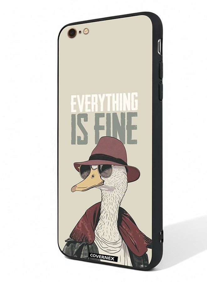 Covernex Apple iPhone 6 Plus Protective Case Cover Printed Featuring Everything is Fine Stylish Ostrich - Image 1