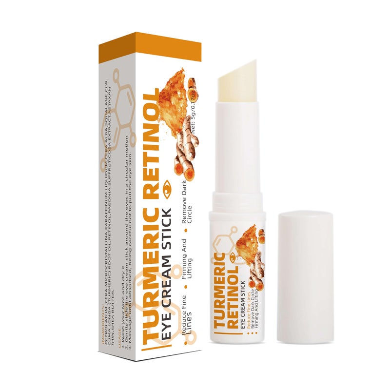 paminify Turmeric Retinol Eye Stick,Lumibalm for Under Eyes Bags,Eye Balm Moisturizes Hydrating for Dark Circle,Wrinkles,Visible Results in 3-4 Weeks,Anti Aging Retinol Cream Reduces Fine Lines - Image 1