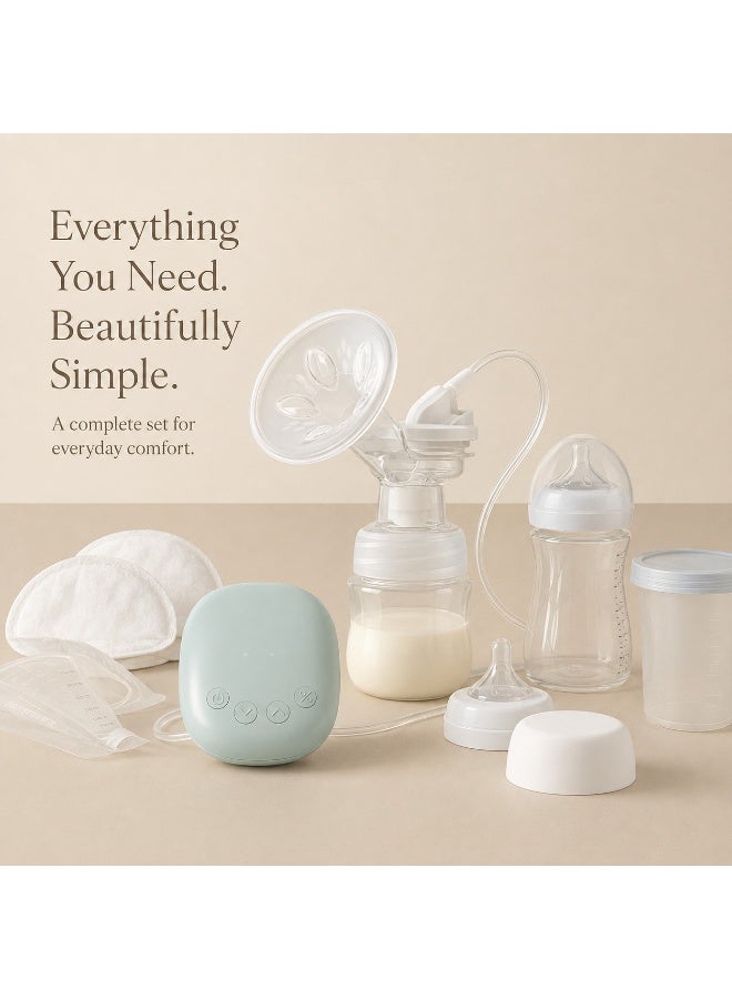 Portable Electric Breast Pump with Compact Control Unit Breast Shield Collection Bottle and Connecting Tube - Image 4