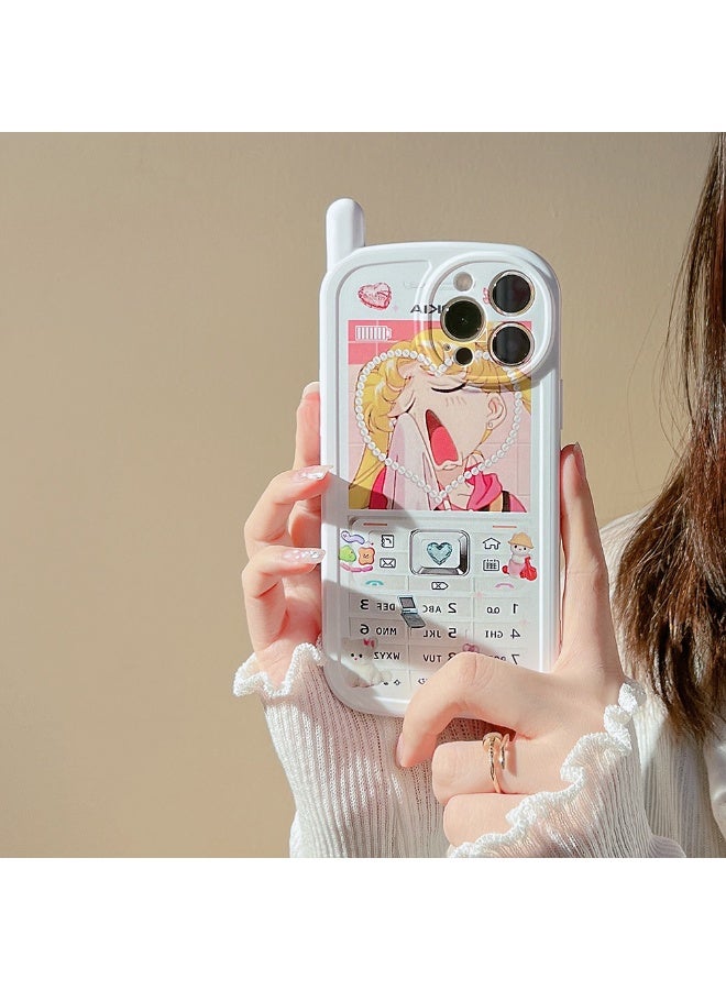 NIBEMINENT Beautiful Girl Protective TPU Case Cover For iPhone 15, White