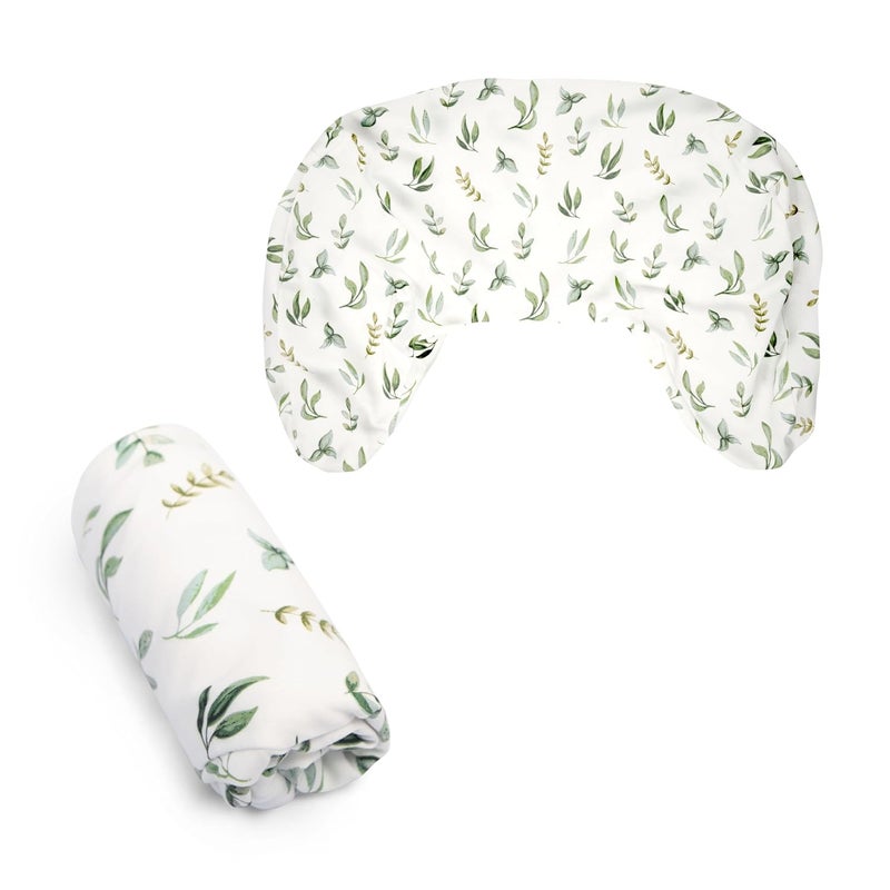 Boppy Nursing Pillow Cover Organic Green Leaves Single Cover EasyOn Slipcover with Gentle 100 Organic Cotton Fabric for The Redesigned Nursing Pillow - Image 1
