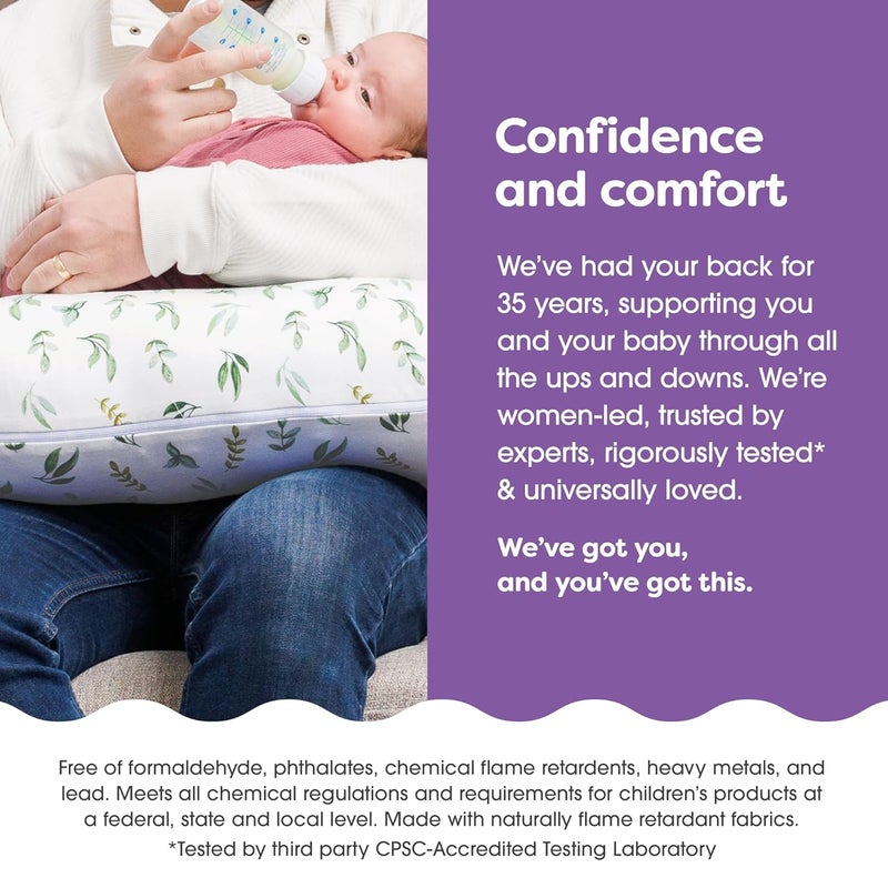 Boppy Nursing Pillow Cover Organic Green Leaves Single Cover EasyOn Slipcover with Gentle 100 Organic Cotton Fabric for The Redesigned Nursing Pillow - Image 5