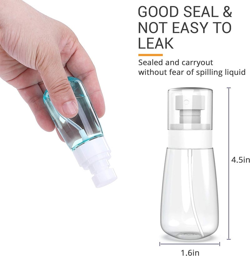 RELANOR Small Spray Bottle - PETG Travel Mist Spray Bottles - Leak Proof, Mini, 60ml (Pack 4) for Face & Hair Toners - Image 2