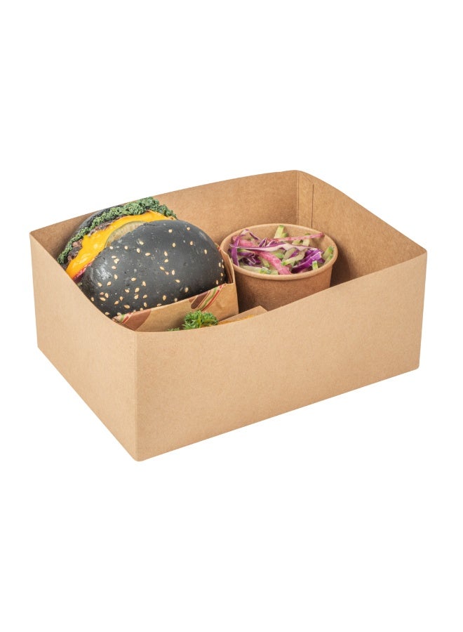 Restaurantware Bio Tek 8.4 x 6 x 3.5 Inch Burger Trays, 100 Disposable Paper Food Trays - Recyclable, Sturdy, Kraft Paper Movie Snack Trays, For Meals, Snacks, And Baked Goods  - Image 2
