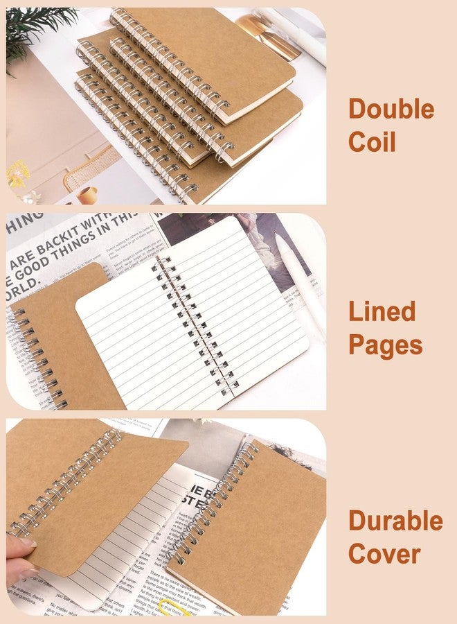 Dynta Pocket Notebooks Mini Notepads 3x5 Bulk, 60 Packs Lined Memo Pads, Small Spiral Notebooks Kraft Cover for Home, School, Office, Men, Women, Kids (60 Sheets/120 Pages) - Image 3