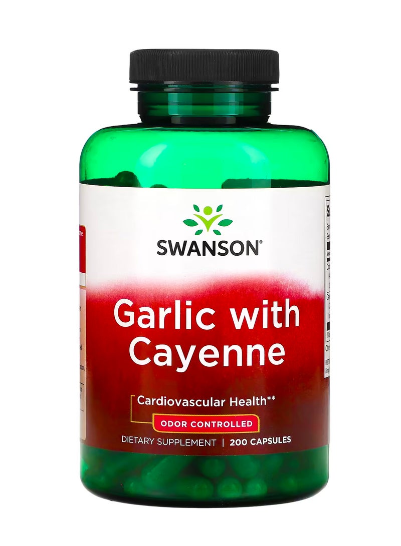 سوانسون ثوم مع الفلفل الحار  200 كبسولة