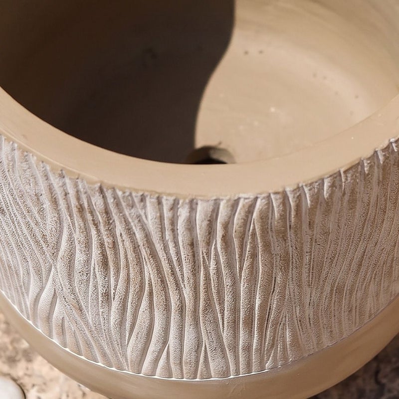 DANUBE HOME Fibre Clay Pots Sand Drift B - 31X31X29 Cm, Multi Color, Artful Pot, Mgo ,For Displaying Flowers, Herbs, Shrubs, Ornamental Plants - Image 2