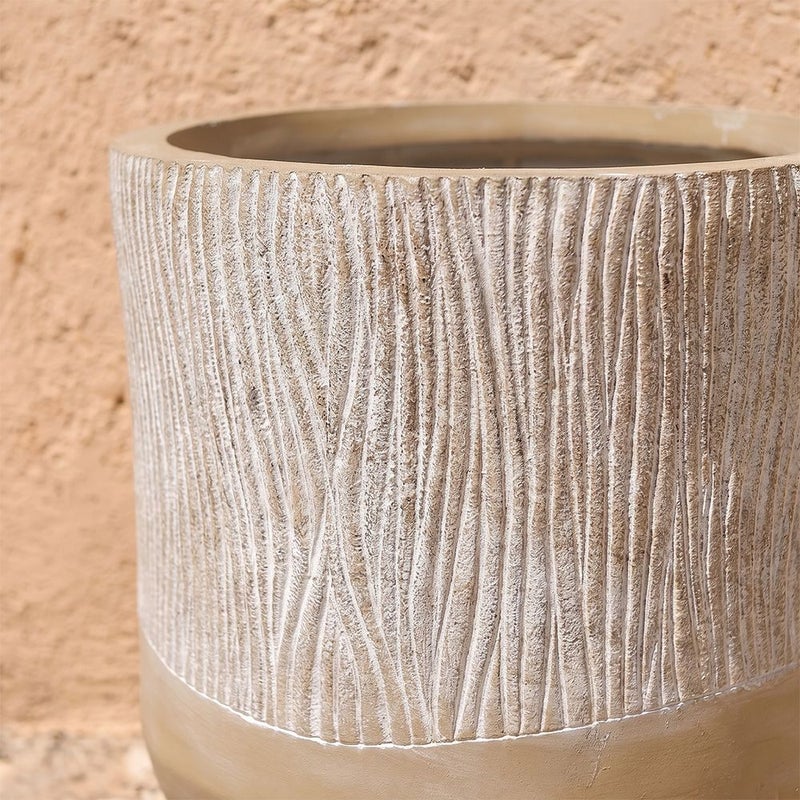 DANUBE HOME Fibre Clay Pots Sand Drift B - 31X31X29 Cm, Multi Color, Artful Pot, Mgo ,For Displaying Flowers, Herbs, Shrubs, Ornamental Plants - Image 3