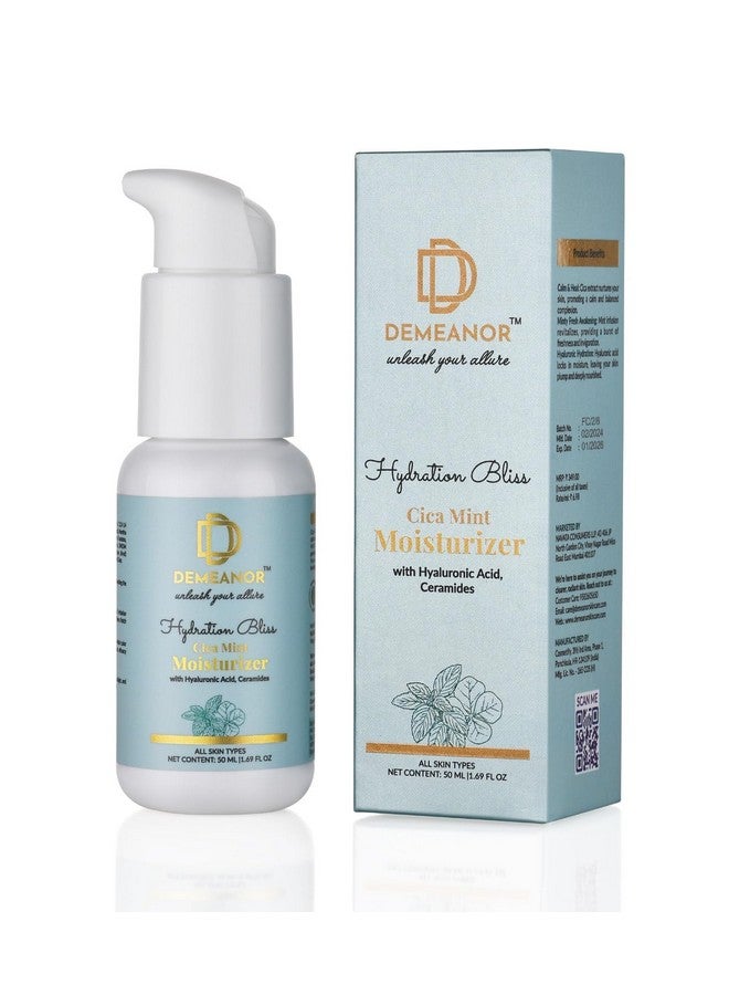 Demeanor Hyaluronic Face Moisturizer For Calm, Acne Free Hydrated Skin Fades Acne Scars for Glowing Skin, Lotion - 50 ml - Image 1