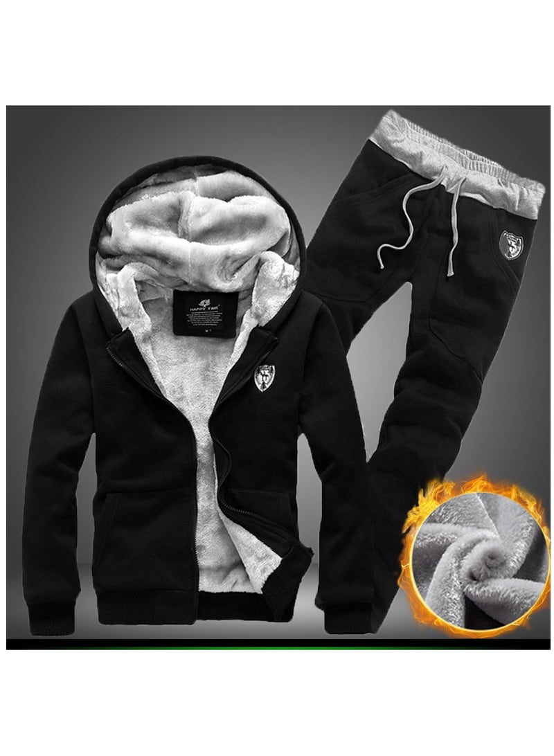 NIBEMINENT Winter Thicken Sweater Suits Cardigan Top And Drawstring Trousers Casual Loose Clothing Sets  - Image 2