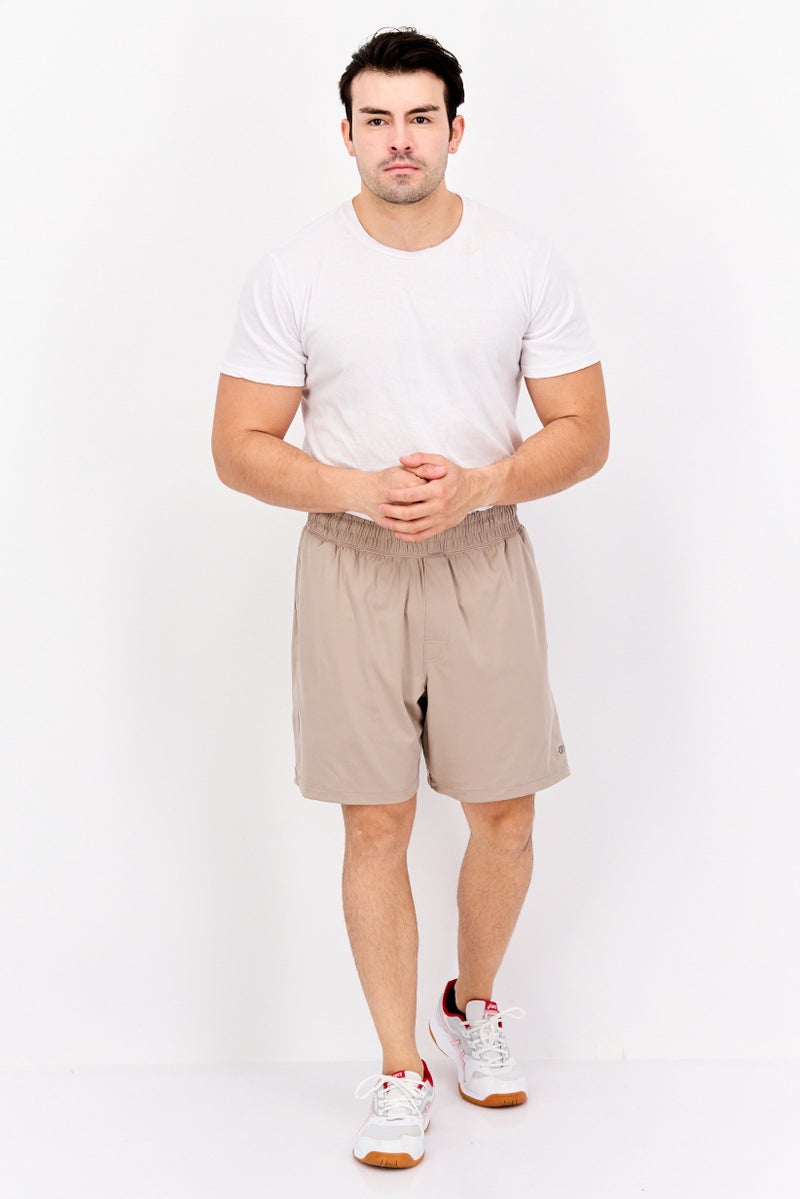 Legend Men Sportswear Fit Drawstring Training 7 Inseam Shorts, Light Tan  - Image 2