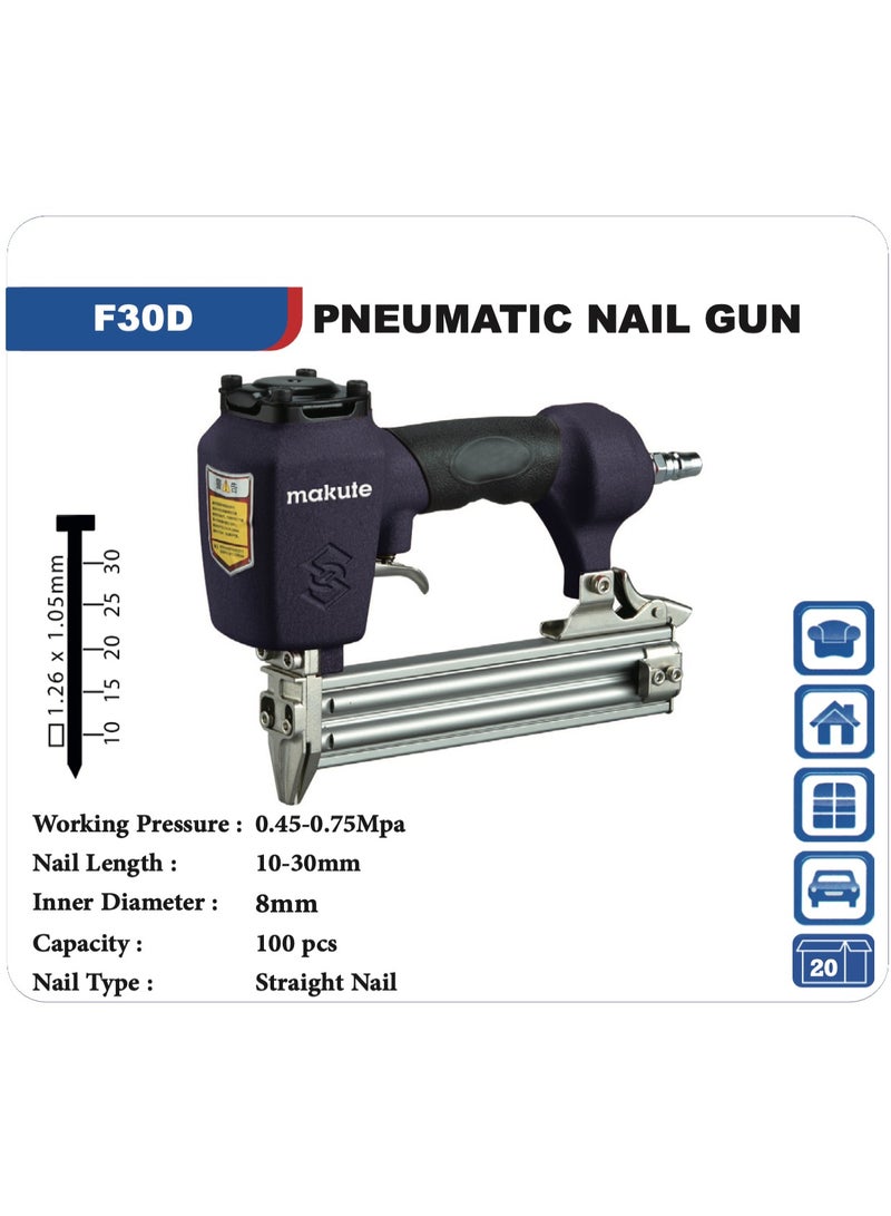 makute Pneumatic Nail Gun, Capacity: 100 pcs,Working pressure: 0.45-0.75MPa, Screw length: 10-30mm - Image 4