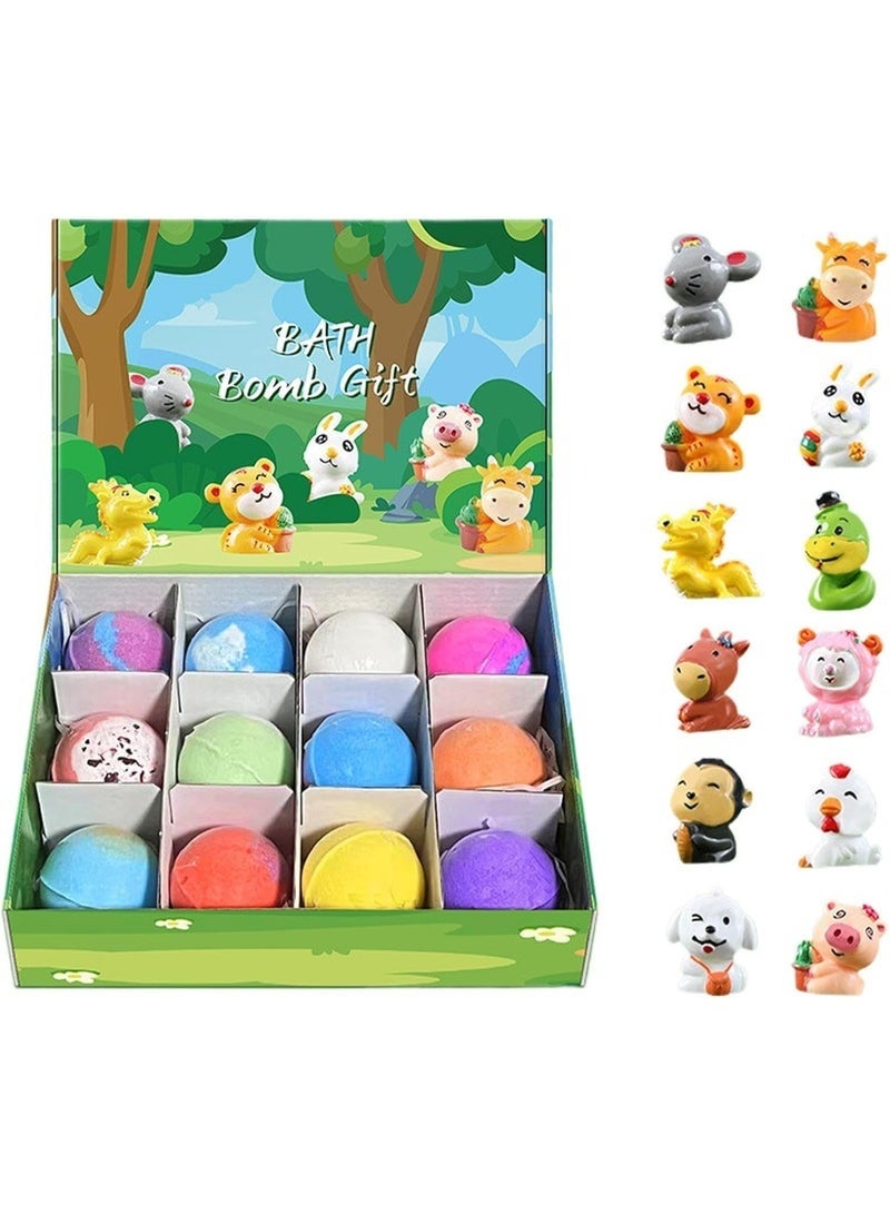 Bath 12 Pieces Bath Bombs for Kids, Handmade Bath Bombs with Surprise Toys Inside, Soda Salt Balls, Natural Organic Earth and Sea Bubble Baths Fizzy Toys to Moisturize Dry Skin for Boys and Girls - Image 1